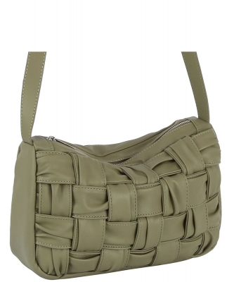 Fashion Faux Woven Crossbody Bag GLE-0101 SAGE